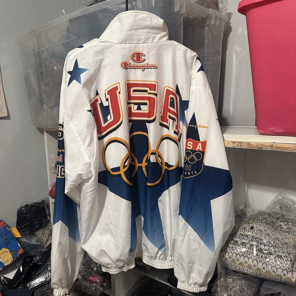 USA Olympics 1996 Jacket Champion Atlanta Track Top Windbreaker XXL